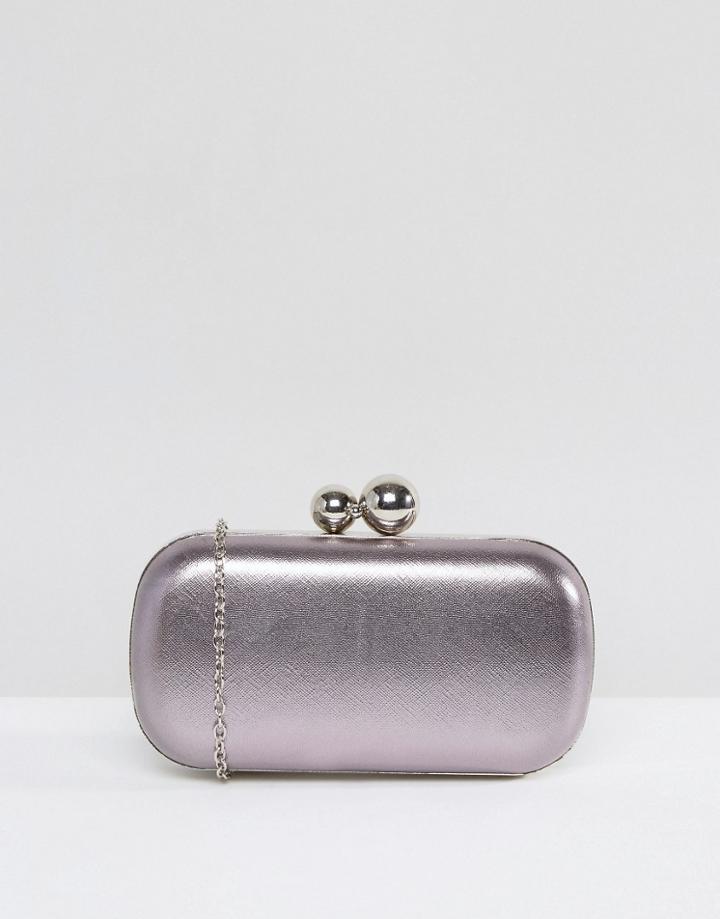 Chi Chi London Metallic Clutch Bag - Gray