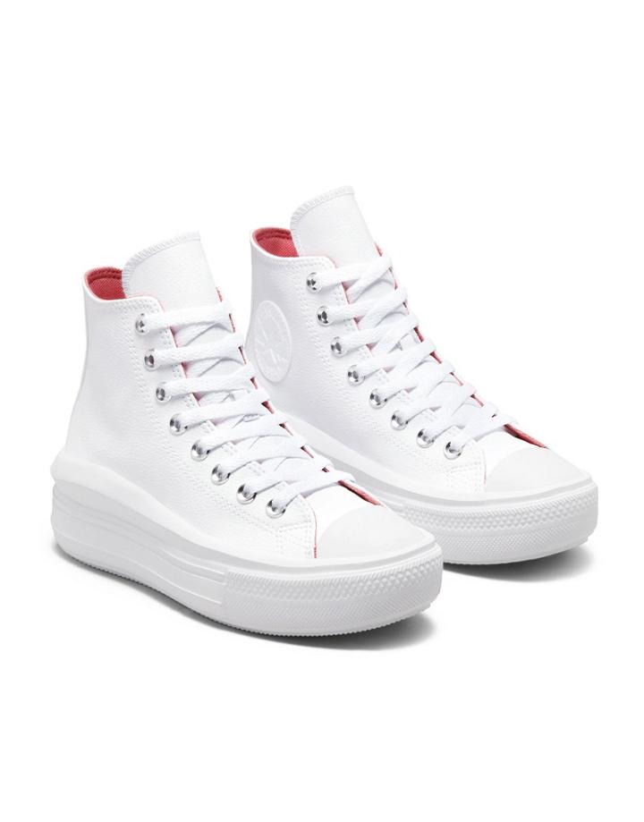 Converse Chuck Taylor All Star Hi Move Hybrid Shine Platform Sneakers In White Mono
