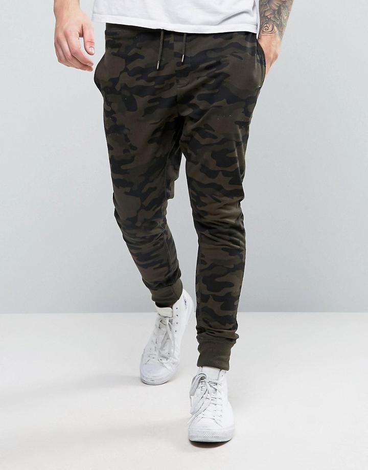 Brave Soul Camo Joggers - Green