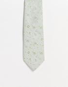 Asos Design Slim Tie In Pale Green Ditsy Floral