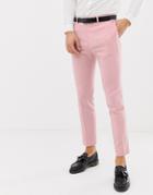 Asos Design Wedding Skinny Suit Pants In Rose Pink Cross Hatch - Pink
