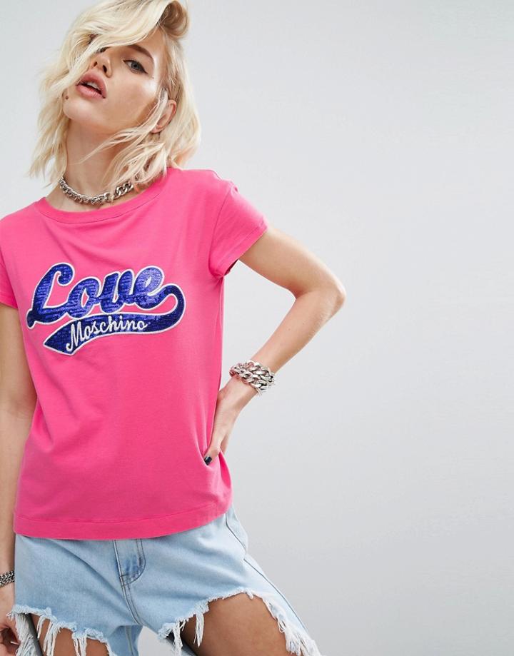 Love Moschino Logo T-shirt - Pink