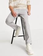 Topman Organic Cotton Blend Straight Chinos In Light Gray-grey