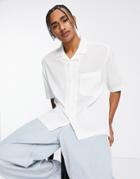 Topman Seersucker Textured Shirt In White