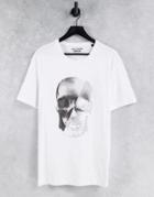 Jack & Jones Oversized Skull Print T-shirt In White