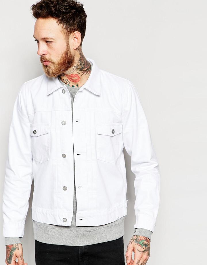 Wood Wood Denim Jacket In White - White