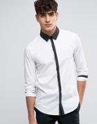Casual Friday Shirt With Contrast Collar And Placket In Regular Fit -