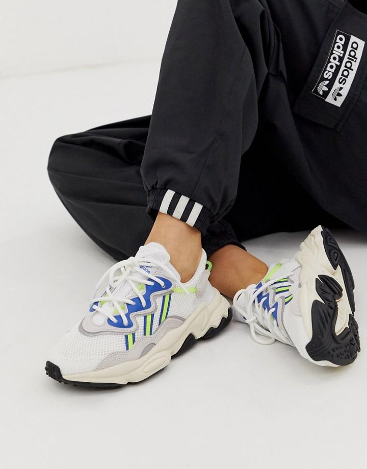 Adidas Originals Ozweego Sneakers In White And Blue - White