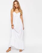 Asos Strappy Tiered Maxi Dress - White
