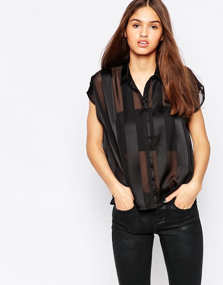 Minimum Shirt With Sheer Panels - Black