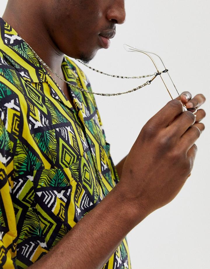 Asos Design Vintage Inspired Sunglasses Chain In Burnished Gold - Gold