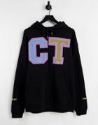 Crooked Tongues Hoodie With Varsity Style Print In Black