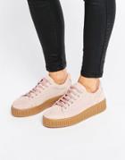 Asos Deale Suede Creepers - Pale Pink