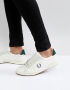Fred Perry B7222 Leather Suede Sneakers In White - White