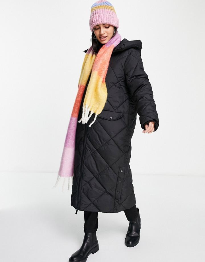 Boardmans Super Fluffy Large Check Tassel Trim Scarf In Multi