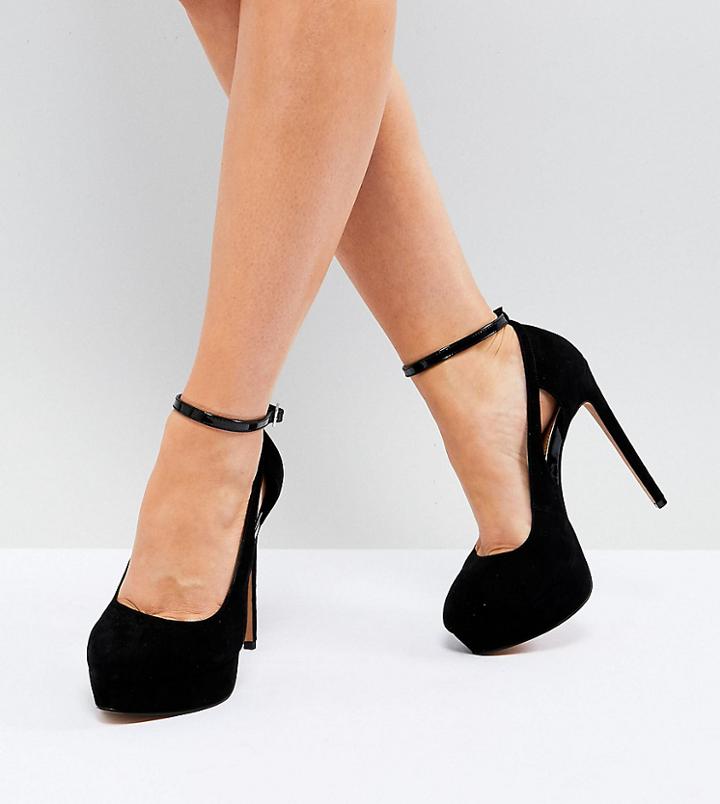 Asos Partyline Wide Fit Platform Heels - Black
