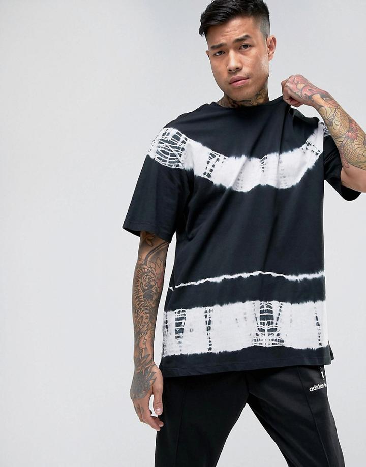 New Look T-shirt With Tie Dye Print In Black - Black
