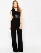 Jarlo Nolita Jumpsuit With Lace Insert - Black