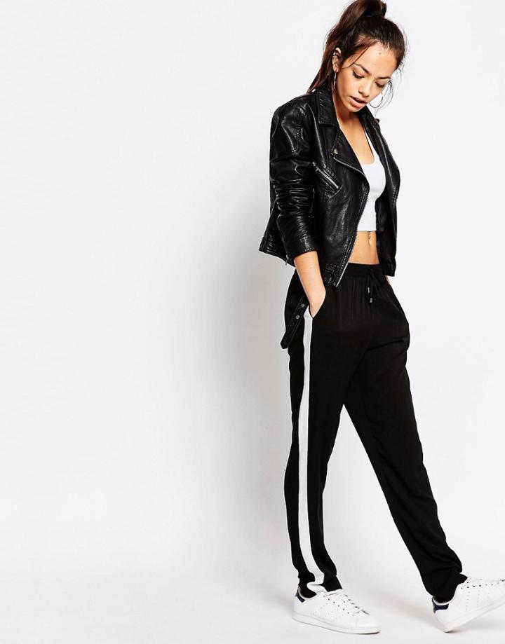New Look Contrast Side Jogger - Black