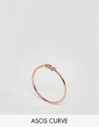 Asos Curve Rose Gold Plated Sterling Silver Knot Pinky Ring - Copper