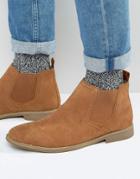 Front Chelsea Boots In Suede - Tan