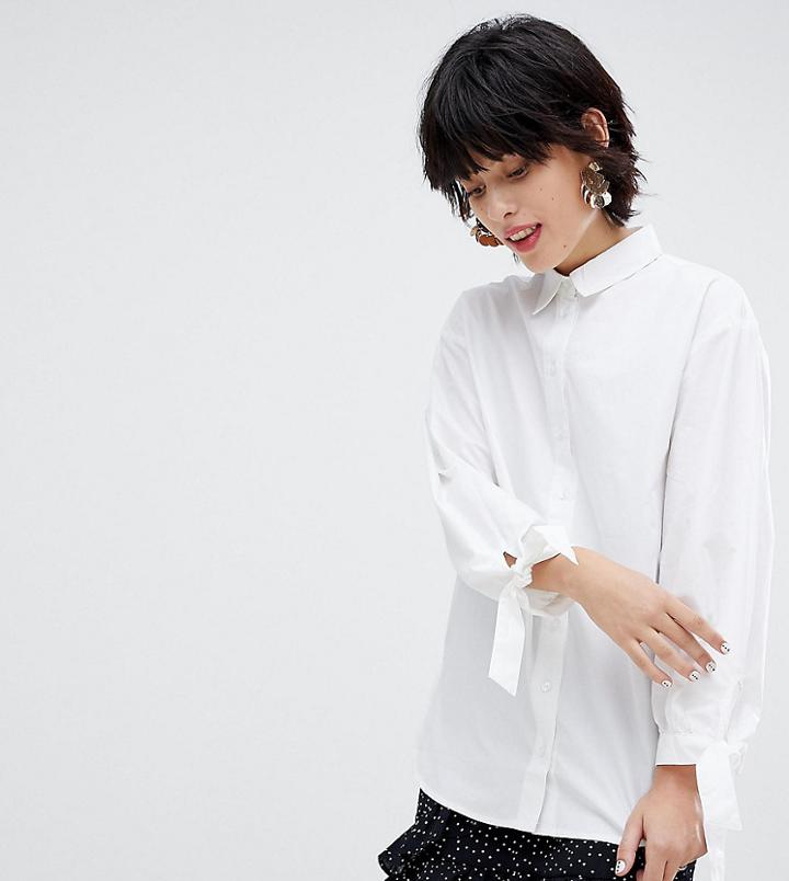 Warehouse Tie Cuff Shirt - White