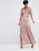 Asos Maxi Dress In Pretty Floral Print - Multi