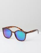 Jeepers Peepers Square Sunglasses In Tort With Revo Lens - Brown