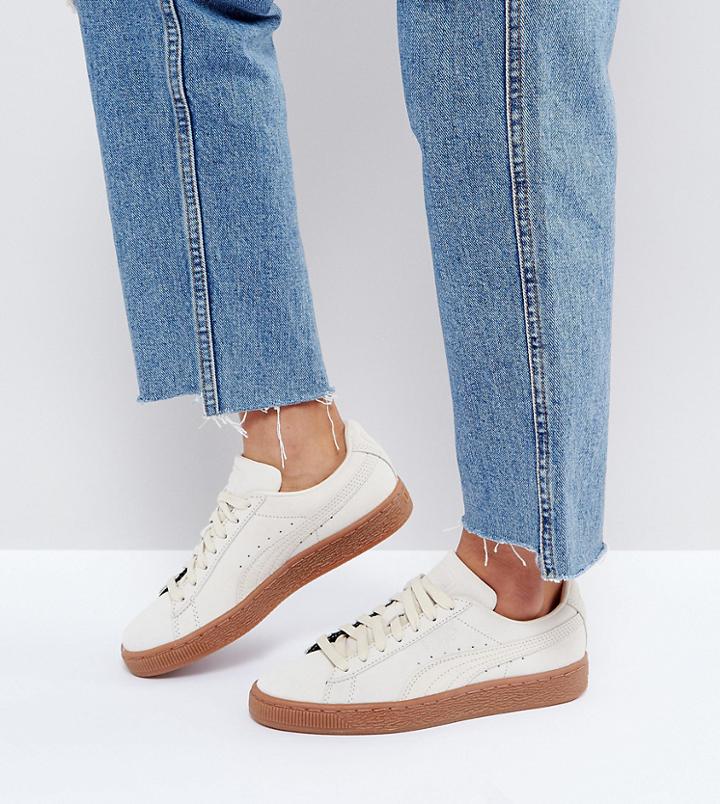 Puma Suede Classic Sneakers With Gum Sole In Beige - Beige