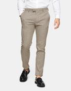 Topman Skinny Suit Trouser In Stone Check-neutral