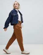 Asos White Paperbag High Waist Pants-stone