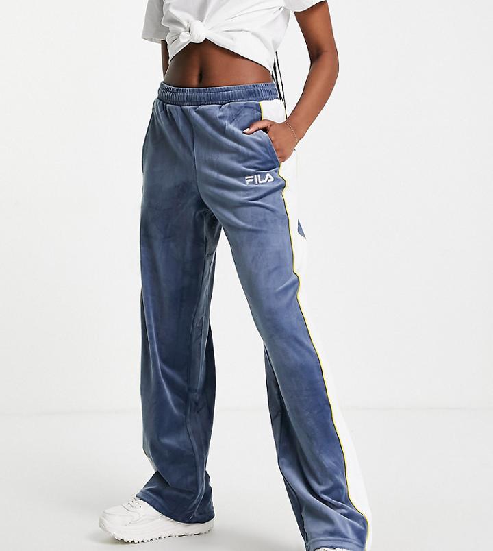 Fila Velour Sweatpants In Blue-blues