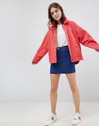 Asos Design Washed Cotton Jacket - Red