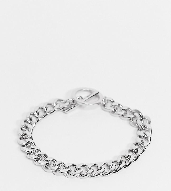 Reclaimed Vintage Inspired T-bar Chain Bracelet In Silver