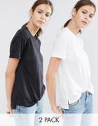 Asos Linen Mix T-shirt 2 Pack - Multi