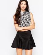Love Moschino Checkered Sleeveless Shirt - Black And White