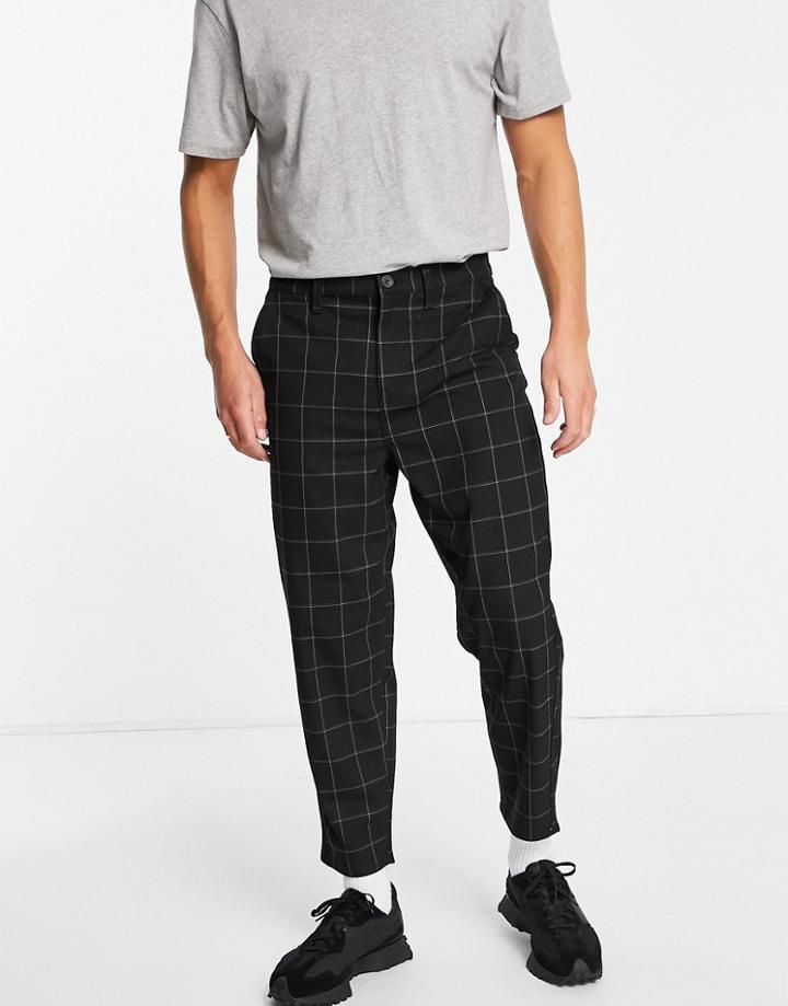 Only & Sons Balloon Fit Pants In Black Check