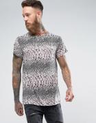 Roadies Of 66 Oversized T-shirt In Snake Print - Pink