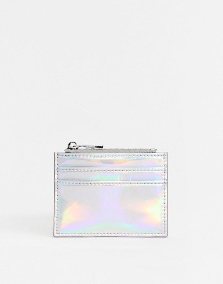 Asos Design Metallic Coin Ladies' Wallet And Cardholder-silver