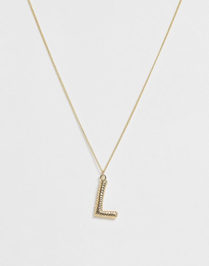 Pieces Chunky Gold 'l' Initial Necklace