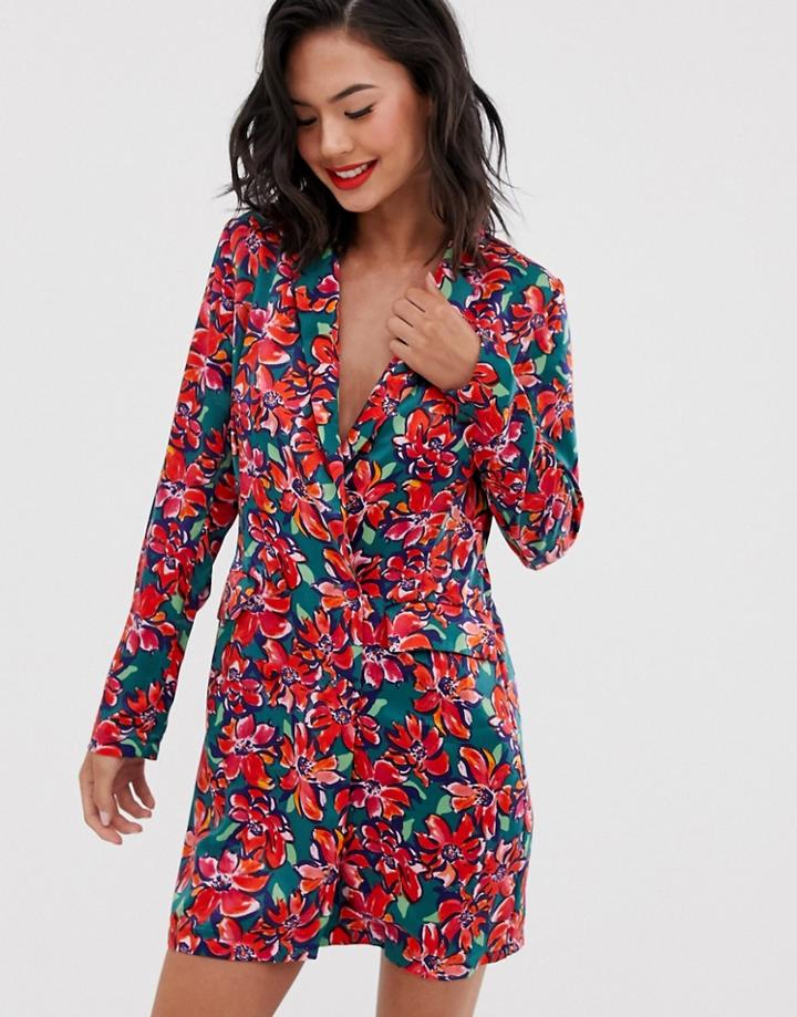 Glamorous Blazer Dress In Floral-multi