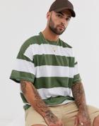 Asos Design Oversized Stripe T-shirt-white