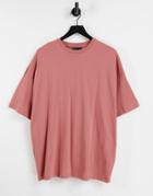 Asos Design Organic Oversized T-shirt In Washed Pink