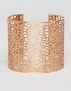 Pilgrim Cut Out Detail Chunky Cuff Bracelet - Gold