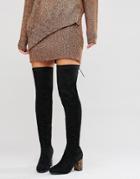 Asos Kade Heeled Over The Knee Boots - Black
