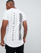 Good For Nothing Muscle T-shirt With Logo Back Print - White