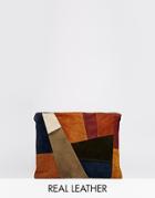 Milk It Suede Clutch In Patchwork - Multi