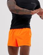 Asos 4505 Training Shorts In Short Length With Quick Dry In Neon Orange - Orange