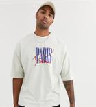 Asos Design Tall Oversized T-shirt With Large City Chest Print-gray