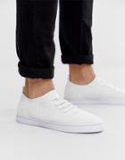 Asos Design Sneakers In White Knitted Mesh - White